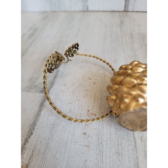 Pinecone Candle golden holder Xmas set unique decor - Picture 9 of 9